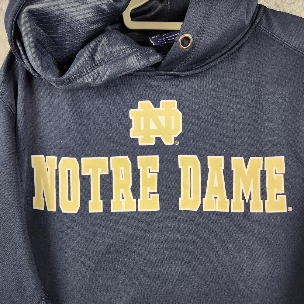 Notre Dame Fighting Irish Hoodie Mens Large Blue NCAA Football University Logo